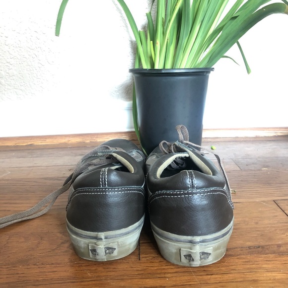 Brown Leather Old School Vans - Picture 3 of 3